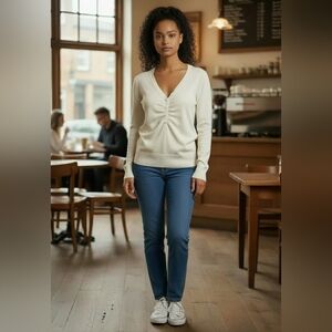 Creme White Long Sleeve Top